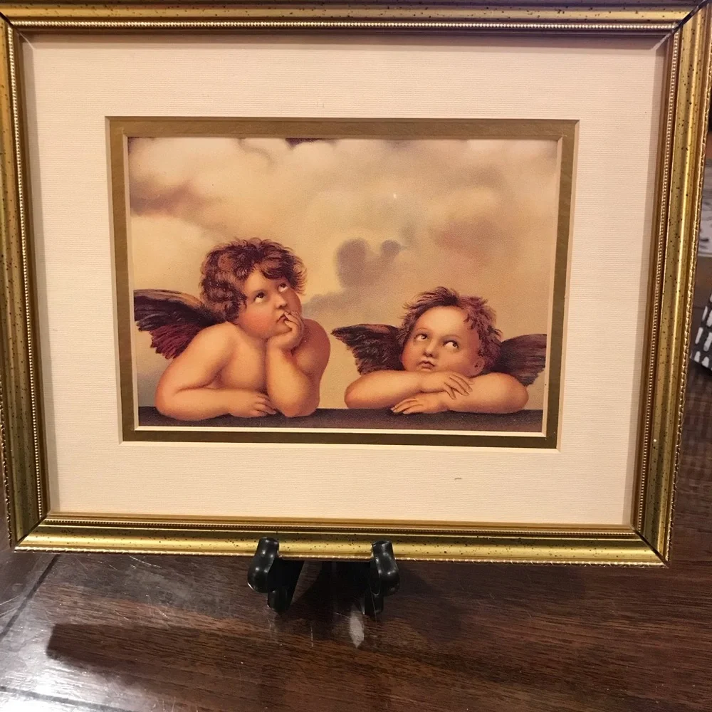 TWO CHERUBS MATTED FRAMED - Picture 7 of 13